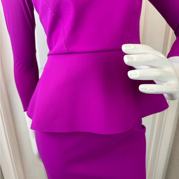 CHIARA BONI LA PETITE ROBE Size 38 Square-Neck 3/4-Sleeve Peplum Dress #0000 - Picture 11 of 16